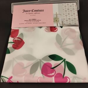 Juicy Couture Cherry Hearts Eco Friendly Printed Peva Shower Curtain
